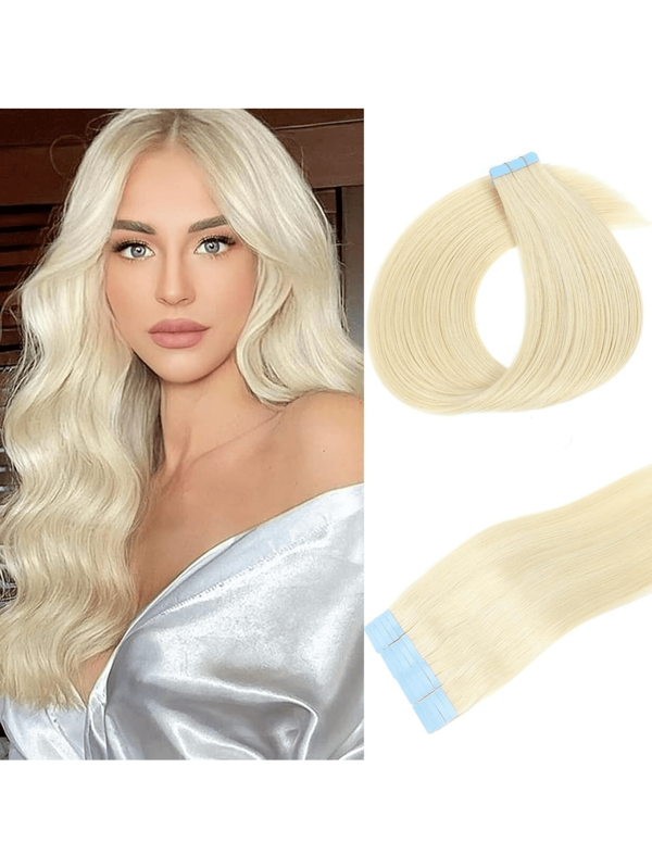 10-24 Zoll Piano Farbton Tape-In Echthaar Extensions, seidig gerade Remy Echthaar nahtlose Skin Weft Tape-In Haarverlängerungen 20 Stück, ideal für Halloween Kostüme