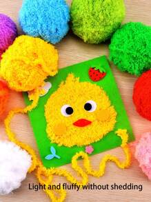 4 件套儿童 DIY 缝纫套装，卡通动物线缝纫画，制作简单的 DIY 项目，动物，水果，学习缝纫玩具，生日礼物，适合男孩和女孩 - 卡通動物毛線畫 - 查看 5