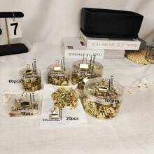 Set de clips de papelería de color dorado: Clip de cola larga, clip de pez, clip de barril - Artículos escolares, Regreso a clases, Útiles escolares