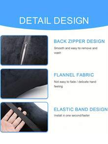 1 cái tựa đầu ô tô màu đen, gối cổ ô tô đa năng, đệm tựa đầu ghế ô tô gối hỗ trợ cổ ghế ô tô - màu đen - Xem 6