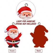 33pcs Mini Acrylic Christmas Decorations Flat Hanging Ornaments, Miniature Christmas Tree Decor, Figurine With Golden Embroidery Thread, Suitable For Christmas, Home, Party Decorations (Assorted Styles)