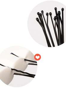 200 件黑色小发夹，女孩发型刘海和飘逸发夹 - 黑色 - 查看 4