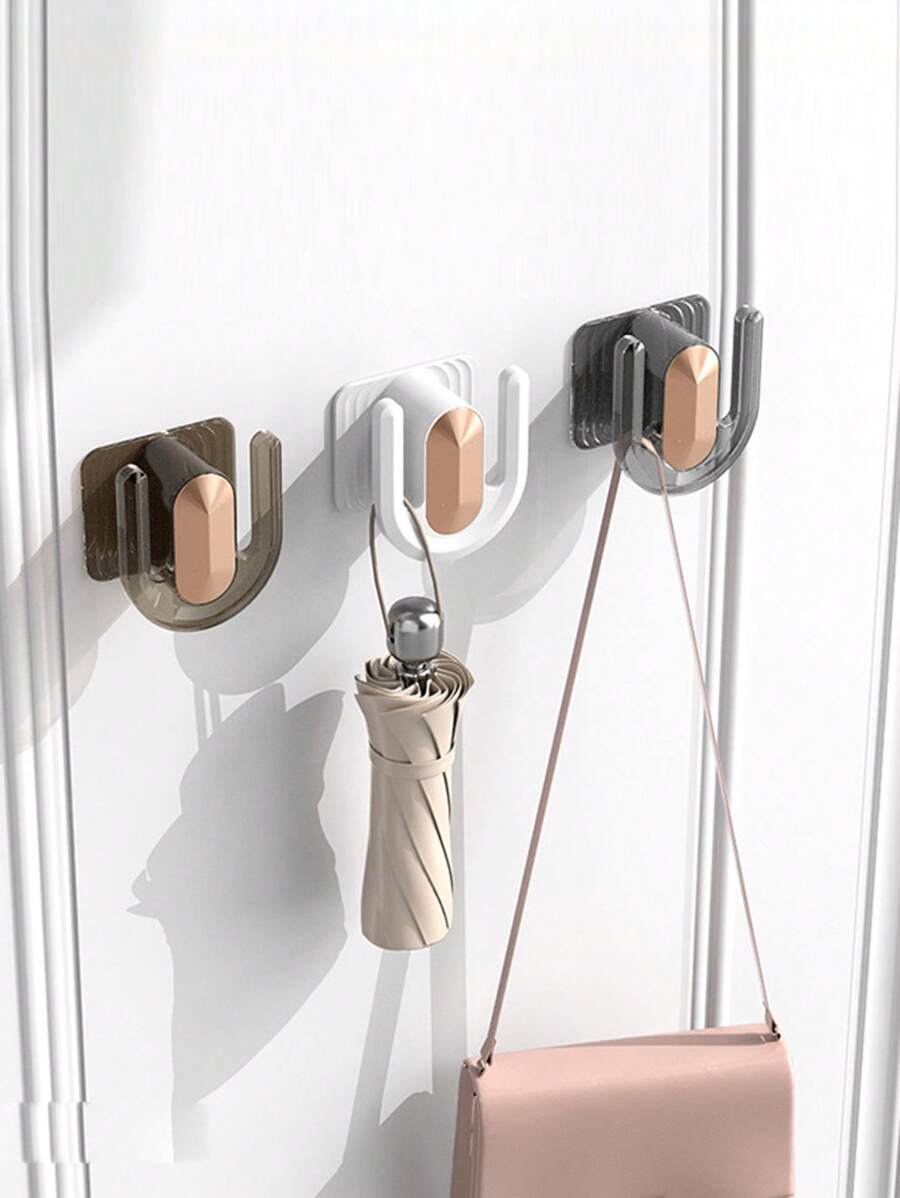 Wall-Mounted Plastic Shoe Rack With Adhesive Hanging Strips, Door Shoe Rack, Bathroom/Wall Hook