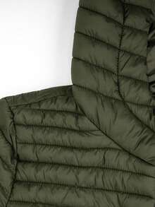 Giolshon Women's Plus Size Casual Hooded Jacket For Autumn/Winter, With Pockets, Layerable, Suitable For Cold Weather Commuting - Army Green - View 7