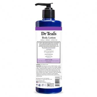 18 Fl Oz Dr Teal's Lavender Essential Oil Body Lotion, Hydrating And Soothing With Cocoa Butter, Shea Butter, And Vitamin E