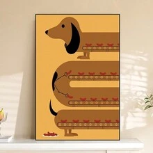 FajerminArt 1 张有趣的卡通腊肠犬海报，适用于客厅和卧室装饰，无框架 - 彩色 - 查看 3