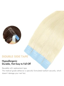 Kercsityn Extensiones de cabello humano con cinta de 10-24 pulgadas, color piano, cabello Remy liso y sedoso, sin costuras, con cinta adhesiva, 20 piezas - S60 - Ver 3