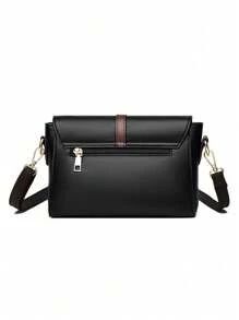 Túi đeo vai đa năng màu trơn thời trang, nhẹ và dễ mang theo, phù hợp cho công việc và giải trí. Túi đeo chéo nắp gập màu tương phản tối giản kiểu retro, phù hợp cho nữ sinh viên đại học và nhân viên văn phòng, lý tưởng cho văn phòng, trường đại học, công việc, kinh doanh, đi lại, hoạt động ngoài trời, du lịch và dã ngoại. - màu đen - Xem 10