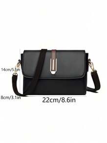 Túi đeo vai đa năng màu trơn thời trang, nhẹ và dễ mang theo, phù hợp cho công việc và giải trí. Túi đeo chéo nắp gập màu tương phản tối giản kiểu retro, phù hợp cho nữ sinh viên đại học và nhân viên văn phòng, lý tưởng cho văn phòng, trường đại học, công việc, kinh doanh, đi lại, hoạt động ngoài trời, du lịch và dã ngoại. - màu đen - Xem 5