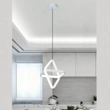 220V 小型方形黑色/白色 LED 现代线性吊灯，3000K 暖光/6500K 白光 LED 吊灯适合餐厅厨房岛，明亮的灯具 - 吊燈 - 查看 14