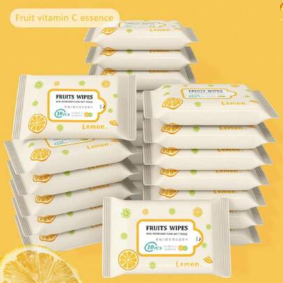 10片/包迷你便携式无纺布湿巾，适用于日常物品清洁