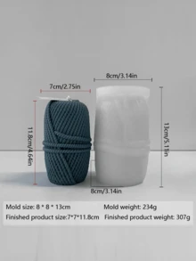 Khuôn nến silicon hình trụ đan hình trái tim, Khuôn sáp hương liệu tự làm để trang trí nhà cửa, Khuôn silicon thủ công bất đối xứng để trang trí bàn - trắng - Xem 10