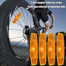 2/4pcs Mountain Road Bike Spoke Reflectors Wheel Rim Reflector Lights Cycling Accessories - Yellow - View 1
