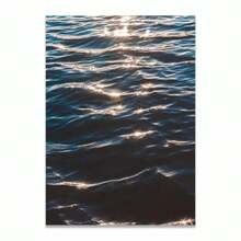 1 件蓝棕色闪光海面风景海报印刷墙面艺术画帆布画客厅家居装饰礼物无框 - 彩色 - 查看 34