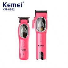 Tông đơ cắt tóc điện Kemei Km-8502 dành cho nam, sạc pin USB, tuổi thọ cao, quà tặng hoàn hảo cho Ngày của Cha, Quà tặng Halloween, Quà tặng Giáng sinh - Hồng - Xem 2