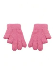 1双时尚暖露两指手套学生书写手套加绒加厚防寒手套 - 彩色 - 查看 5