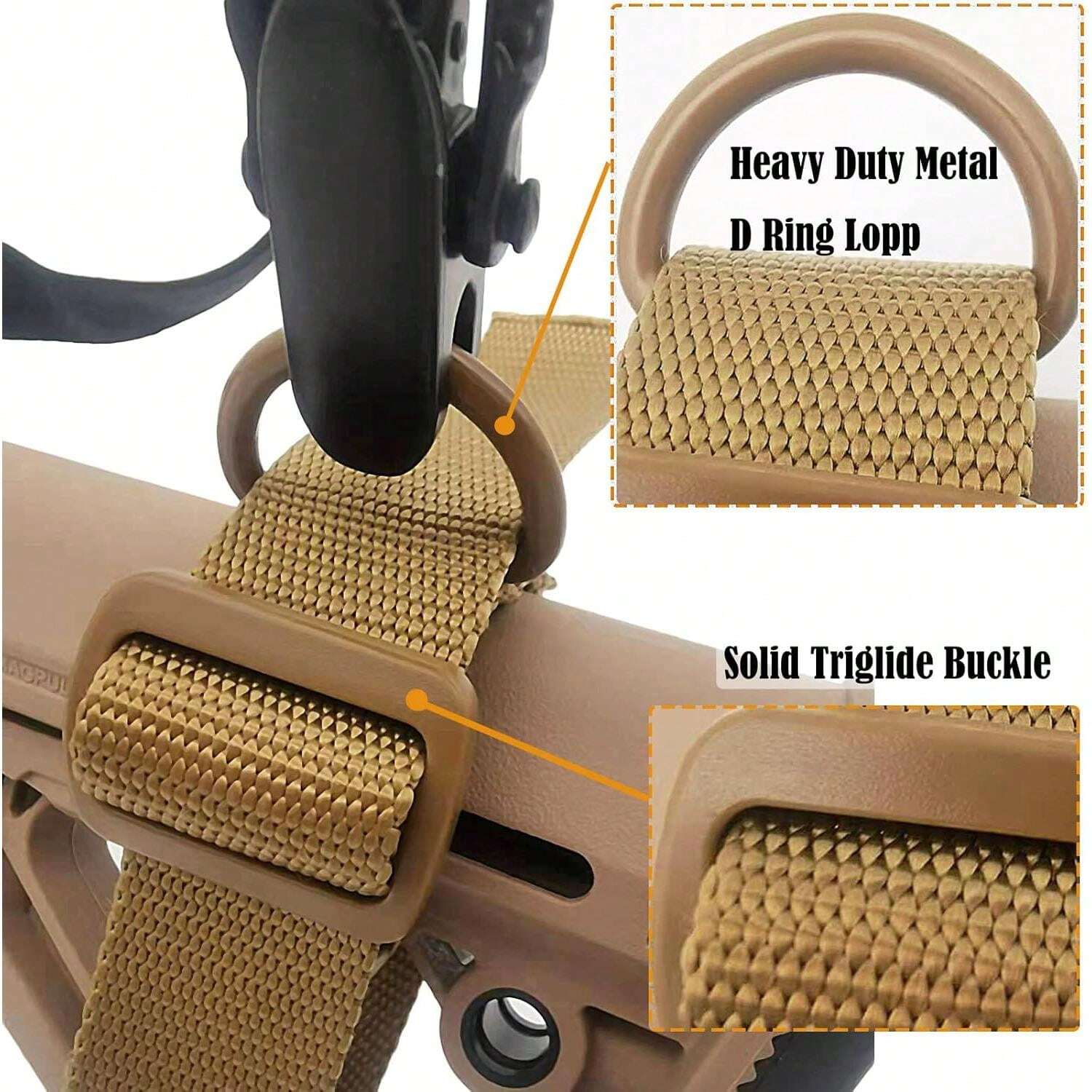Gun Sling Adapter With Metal DRing, Tactical Adjustable Rifle Sling