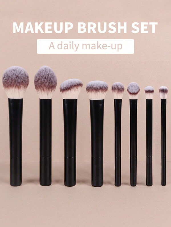 8pcs/Set Multi-Functional Cosmetic Makeup Brush Set, Includes Powder, Blush, Foundation, Eye Shadow, Concealer, Face, Makeup Tools
