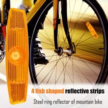 2/4pcs Mountain Road Bike Spoke Reflectors Wheel Rim Reflector Lights Cycling Accessories - Yellow - View 2