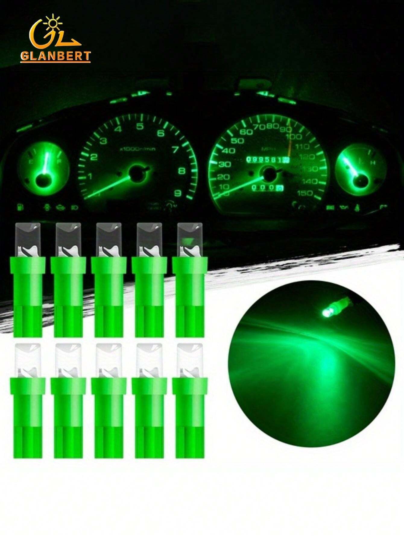 GLANBERT 10pcs T5 73 T5 LED Car Dash Dashboard Lights 74 2721 LED