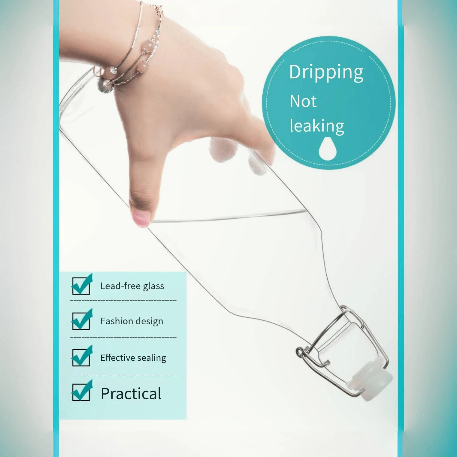 6pcs 16.91 Oz Swing Top Glass Bottles, Home Brew Glass Bottles With