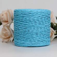 100g 天然拉菲草草纱拉菲草纸编织材料垫子篮子帽子手提包彩色 DIY 钩针编织用品 - 彩色 - 查看 15