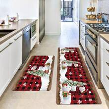 1 块圣诞设计地毯，现代彩色矩形，吸水防滑，适合厨房 - 多色 - 查看 6
