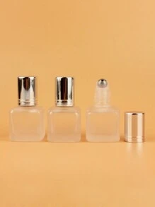 2pcs|3pcs|5pcs|10pcs|20pcs Set Of Square Frosted 6ml Refillable Glass Roll-On Bottles For Cosmetic Water, Portable Mini Essential Oil & Perfume Containers