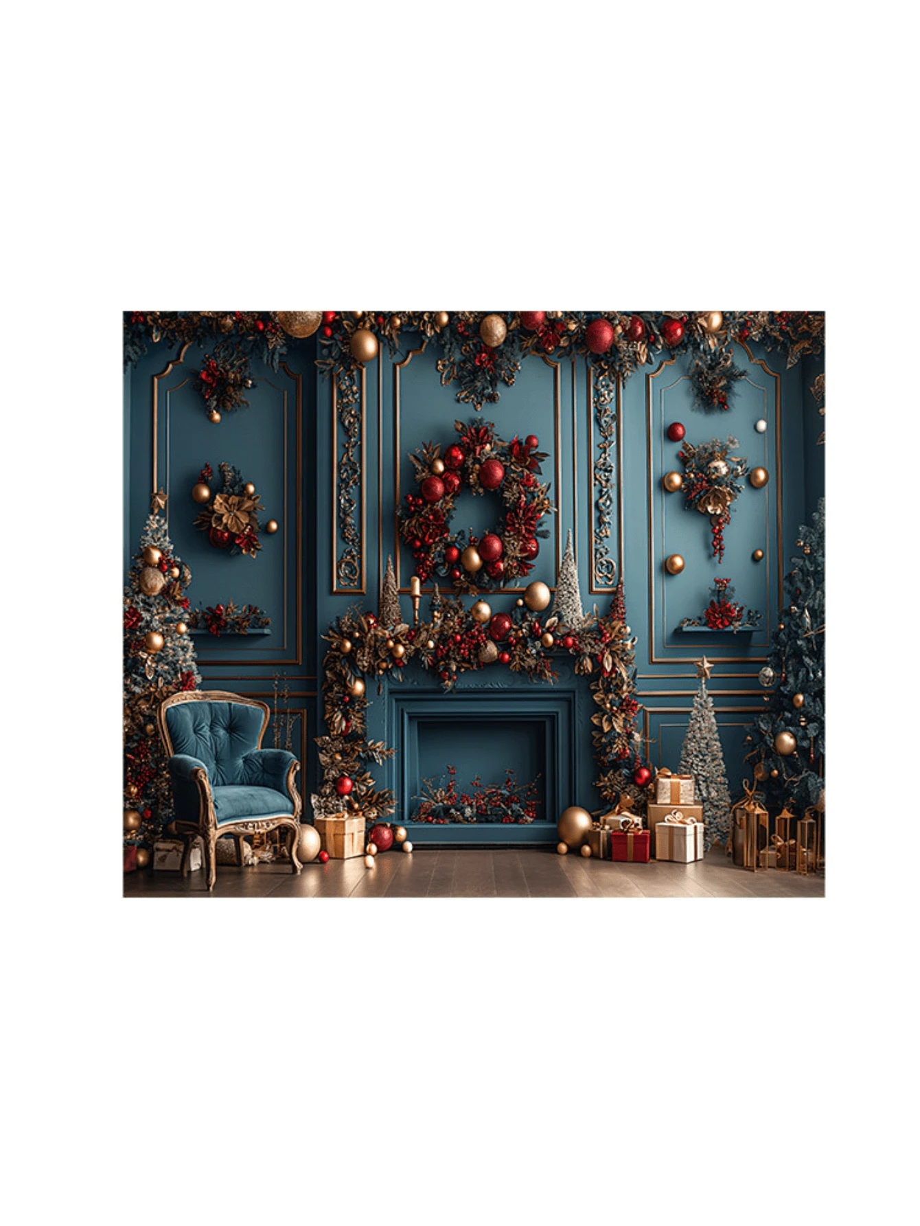 3D Sublimated Fabric Photographic Background Christmas 3.00X2.50 Horizontal - FFG-1022 - 查看 1