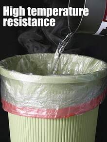 1 件抽绳垃圾袋，家用抽绳袋，自动封口，加厚背心式一次性办公塑料袋，每卷 15 个 - 彩色 - 查看 8