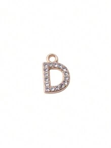 10/26pcs Fashion Rhinestone Zinc Alloy 26 English Letters Pendant Earrings Necklace Bracelet Phone Case Zipper Charms DIY Jewelry Accessories - 26 Letter Pendants - View 8