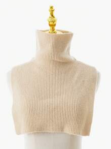 1pc Kids Solid Color Or Striped Knitted Neck Warmer Scarf, Suitable For Everyday Wear