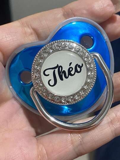 Chupeta de luxo personalizada com nome para meninos recém-nascido e de 0-24 meses