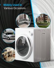 TABU 3.5 Cu. Ft Compact Dryer, 1500W 110V Portable Clothes Dryer With Stainless Steel Tub, 13.2 Lbs Front Load Electric Dryer With 4 Automatic Drying Mode, Ideal For Home, Apartment, RV, White - 查看 8