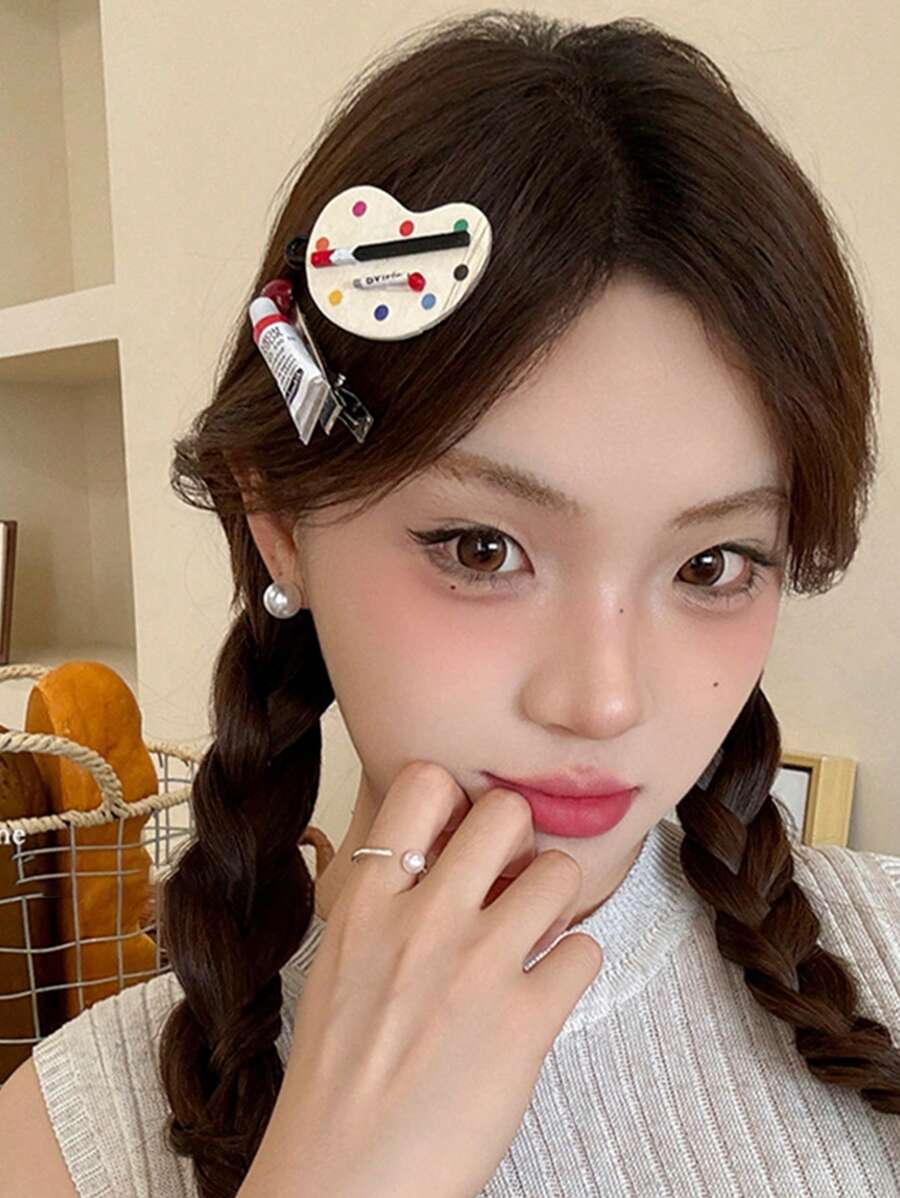 2 chiếc kẹp tóc cá sấu sáng tạo, kẹp tóc mái & kẹp tóc phía trước cho phụ nữ kẹp tóc móng vuốt kẹp tóc