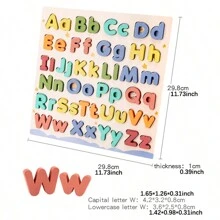 A Blister Pack, Fun Wooden Sized Writing Board, Macaron Color Scheme Gentle And Non Irritating To The Eyes, 26 Letter Recognition, Early Education Puzzle, Color And Shape Matching, Exercise Logical Thinking And Fine Hand Movements, Suitable As A Gift For, Christmas, And New Year!