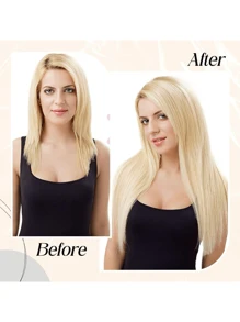 Kercsityn Extensiones de cabello humano con cinta de 10-24 pulgadas, color piano, cabello Remy liso y sedoso, sin costuras, con cinta adhesiva, 20 piezas - S60 - Ver 5