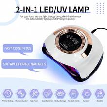 LIMEGIRL SUN S6 LED 美甲灯，36 颗灯珠覆盖，专业快干光疗机，4 种时间设置，可拆卸底板，无香味 - 查看 2