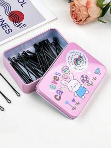 200 件黑色小发夹，女孩发型刘海和飘逸发夹 - 黑色 - 查看 2