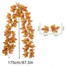 1 件人造秋季枫叶花环悬挂藤蔓花环人造秋叶花环感恩节装饰适用于家庭婚礼壁炉派对圣诞节 - 彩色 - 查看 6