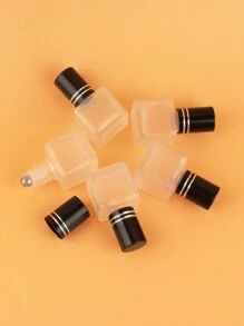2pcs|3pcs|5pcs|10pcs|20pcs Set Of Square Frosted 6ml Refillable Glass Roll-On Bottles For Cosmetic Water, Portable Mini Essential Oil & Perfume Containers