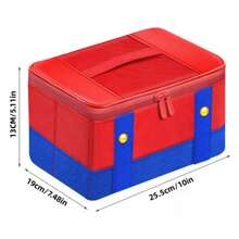 可爱 Switch 便携包适用于 Switch/Lite/OLED，便携式软壳防水保护存储旅行便携包牛津斜挎包适用于 NS SD 控制台底座 JoyCons 配件，蓝色和红色 - 紅藍色 - 查看 2