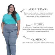 Women's Blouse Viscolycra Mesh T-Shirt Baby Look Plus Size T-Shirt - màu xanh lá - Xem 4