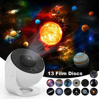 1pc Galaxy Atmosphere Starry Sky Projection Lamp, With High Definition Full Of Stars For Bedroom, Living Room, Night Light