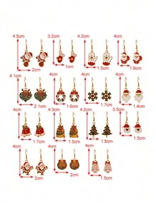 2 件创意时尚可爱圣诞金属油滴圣诞系列耳环，女士珠宝礼物适合节日派对庆祝佩戴 - 耳環 - 查看 4