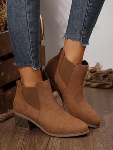 女士踝靴、时尚靴、女鞋、靴子、鞋子、女鞋、棕色靴子、平底鞋、女鞋、秋季鞋、踝靴、女靴、关键词：鞋子、女士高跟鞋、粗跟鞋 - 棕色 - 查看 5