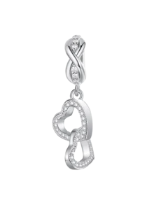 1 Mặt dây chuyền hình trái tim mạ bạc Giáng sinh phù hợp làm vòng tay trang sức DIY cho phụ nữ - Bạc - Xem 9