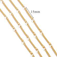1 m Chaîne de bijoux style Ins en acier inoxydable 304 plaqué or 18 carats. Accessoires de bijouterie DIY pour bracelets et colliers