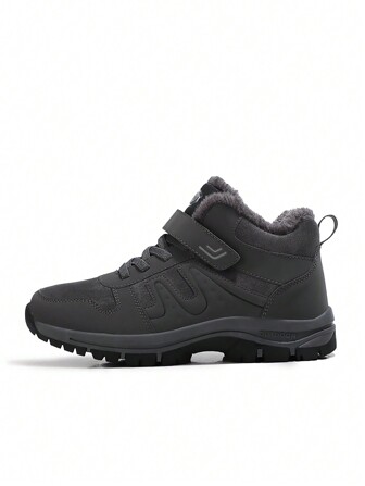 Winter 2024 Men's Sneakers Boot Plush Trekking Shoe TPR Shoes Non-Slip Ankle Boots Waterproof Leather Warm Snow Boots Men