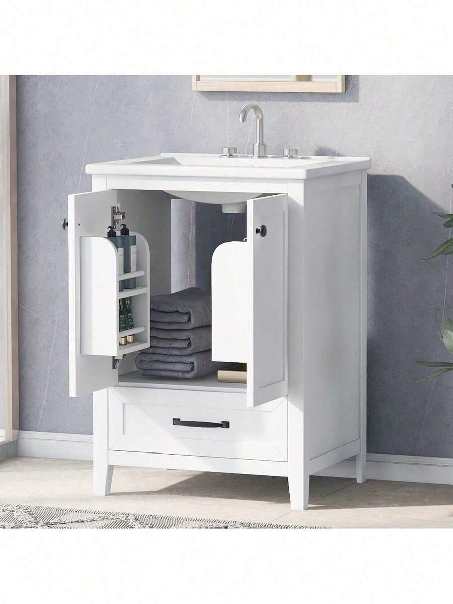 24" Bathroom Vanity With Sink, Bathroom Vanity With One Drawer